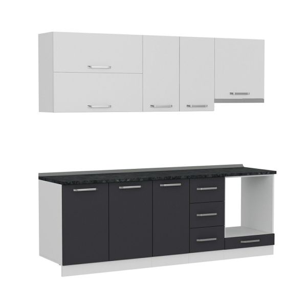 Minar 230 Cm Mutfak Dolabı Beyaz Antrasit 230-A5