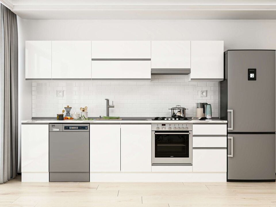 Alvinka 290X210 Cm High Gloss Mutfak Dolabı M-E80S40S50-1