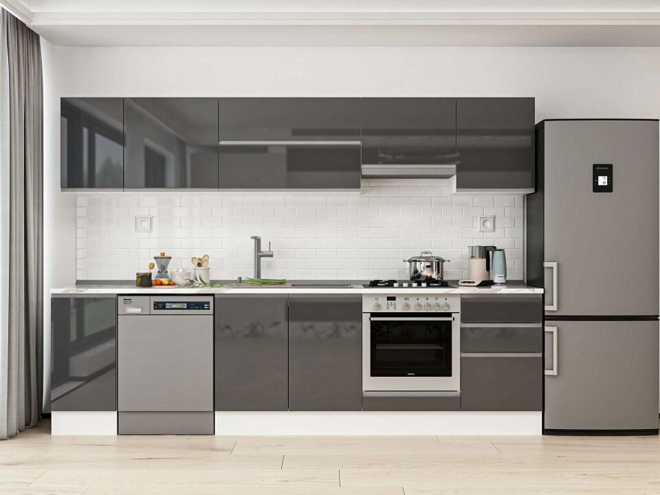 Alvinka 290X210 Cm High Gloss Mutfak Dolabı M-E80S40S50-1