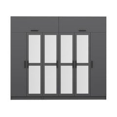 Minar Kale 6 Kapaklı 4 Aynalı 2 Ç Dolap Ve Yüklük Antrasit