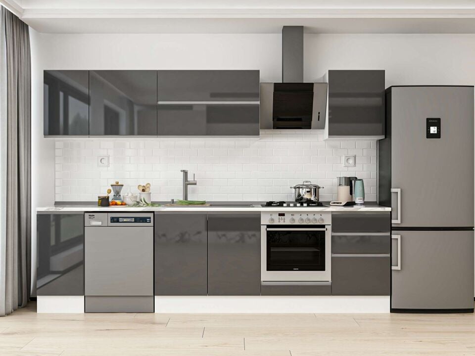 Alvinka 290X210 Cm High Gloss Mutfak Dolabı M-E80S40S50-2