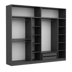 Minar Kale 6 Kapaklı 4 Aynalı 2 Ç Dolap Ve Yüklük Antrasit Dore