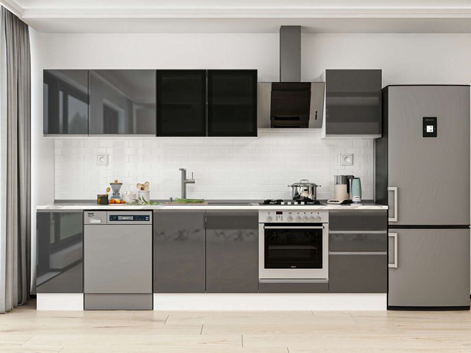 Alvinka 290X210 Cm High Gloss Mutfak Dolabı M-E80S40S50-3