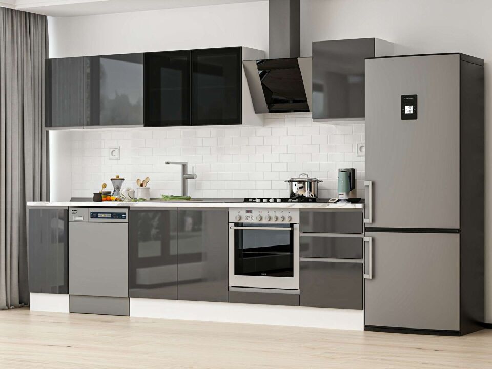 Alvinka 290X210 Cm High Gloss Mutfak Dolabı M-E80S40S50-3