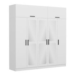 Kale 5 Kapaklı Aynalı Zincir Dolap-Yüklük - Beyaz