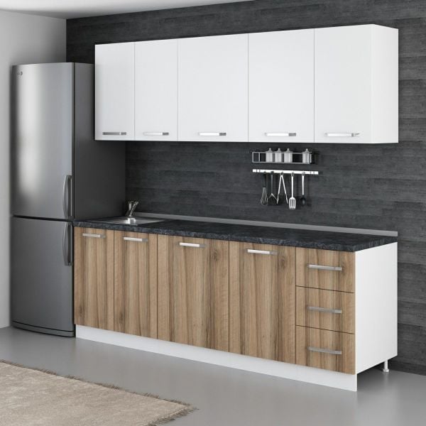 Minar 230 Cm Mutfak Dolabı Beyaz Dore 230-D1