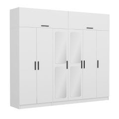 Kale 6 Kapaklı Aynalı Zincir Dolap-Yüklük - Beyaz