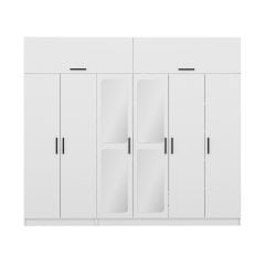 Kale 6 Kapaklı Aynalı Zincir Dolap-Yüklük - Beyaz