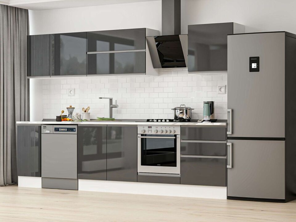 Alvinka 300X210 Cm High Gloss Mutfak Dolabı M-E80S40S60-2