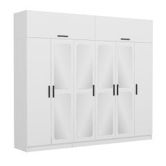 Kale 6 Kapaklı Aynalı 2Ç Zincir Dolap-Yüklük - Beyaz