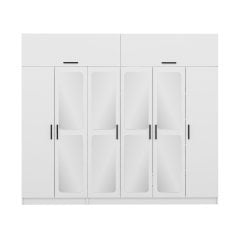 Kale 6 Kapaklı Aynalı 2Ç Zincir Dolap-Yüklük - Beyaz