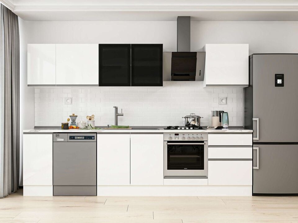 Alvinka 300X210 Cm High Gloss Mutfak Dolabı M-E80S40S60-3