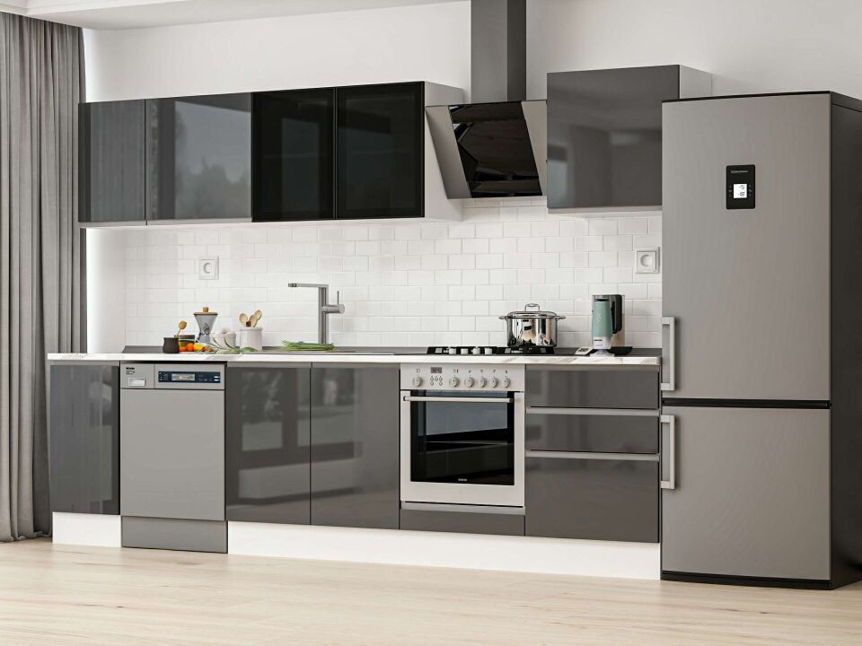 Alvinka 300X210 Cm High Gloss Mutfak Dolabı M-E80S40S60-3