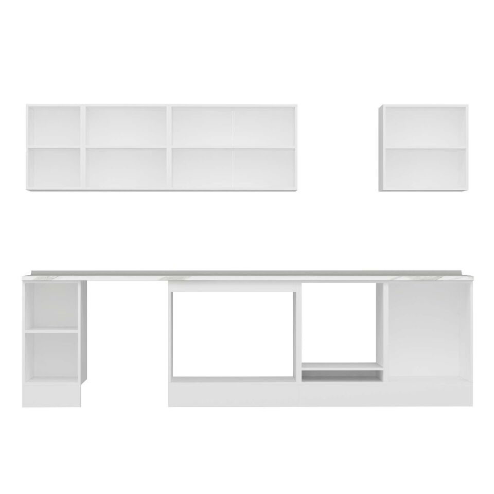 Alvinka 310X210 Cm High Gloss Mutfak Dolabı M-E90S40S60-3 High Gloss | Antrasit - Mdf