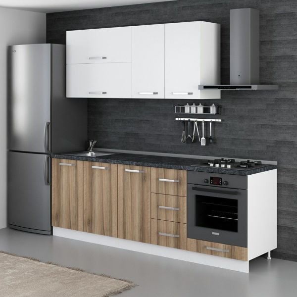 Minar 230 Cm Mutfak Dolabı Beyaz Dore 230-D3