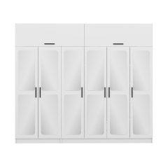 Kale 6 Kapaklı Aynalı 2Ç Zincir Dolap-Yüklük - Beyaz