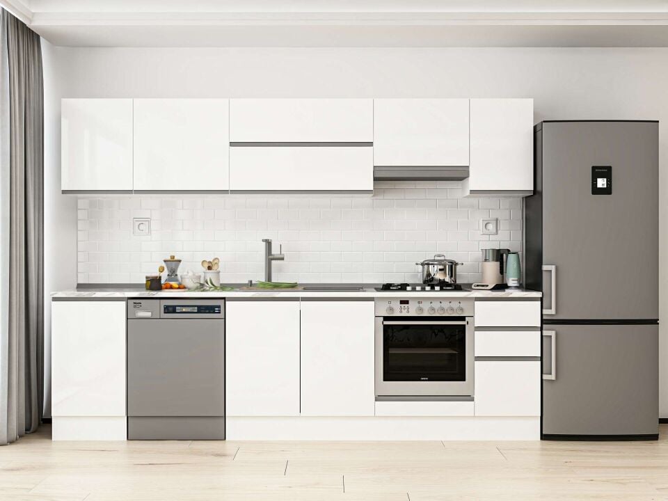 Alvinka 285X210 Cm High Gloss Mutfak Dolabı M-E80S45S40-1