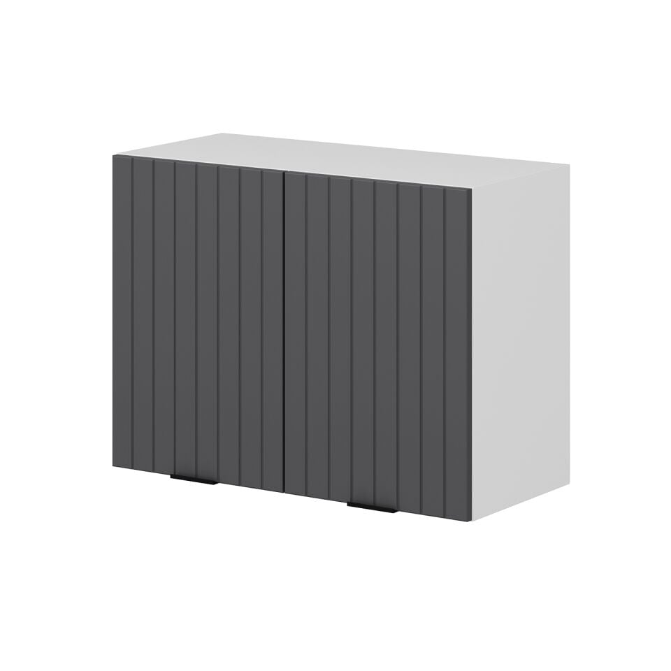 Alvinka Mutfak Modül Mbr_B Üst 2Dk1R 80-H60Cm Dolap Beyaz Antrasit