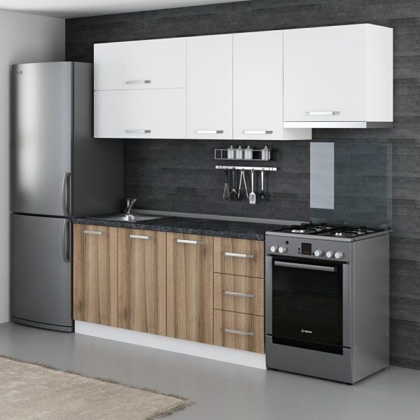 Minar 230 Cm Mutfak Dolabı Beyaz Dore 230-D4