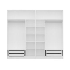 Kale 6 Kapaklı Aynalı 4Ç Zincir Dolap-Yüklük - Beyaz