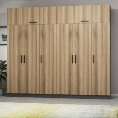 Kale 6 Kapaklı 4 Çekmeceli Dolap Ve Yüklük Antrasit Dore