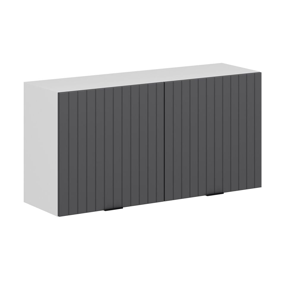 Alvinka Mutfak Modül Mbr_B Üst 2Dk1R 120-H60Cm Dolap Beyaz Antrasit