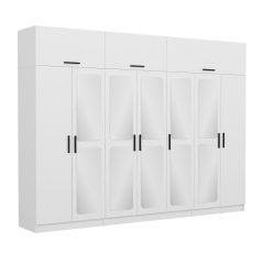 Kale 7 Kapaklı Aynalı Zincir Dolap-Yüklük - Beyaz