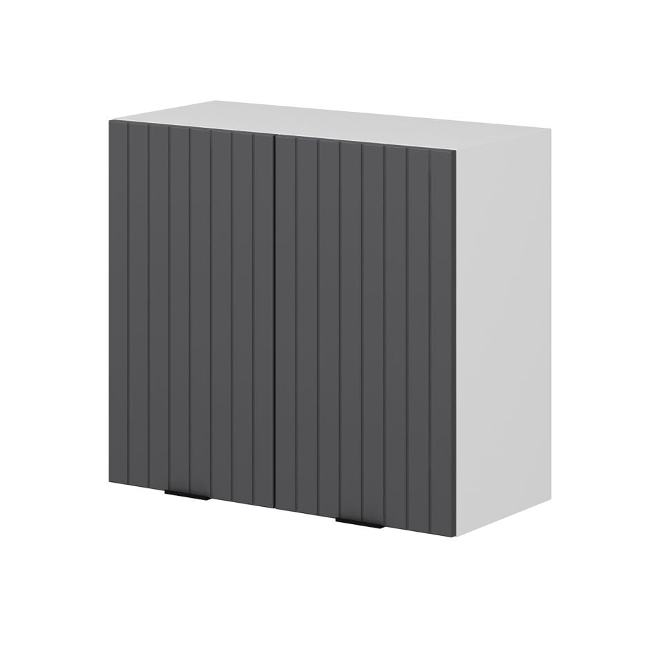 Alvinka Mutfak Modül Mbr_B Üst 2Dk1R 80-H72Cm Dolap Beyaz Antrasit