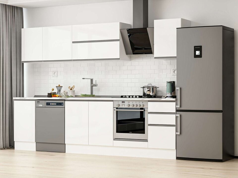 Alvinka 290X210 Cm High Gloss Mutfak Dolabı M-E80S45S45-2