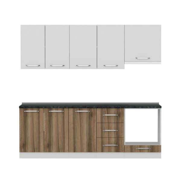 Minar 230 Cm Mutfak Dolabı Beyaz Dore 230-D8