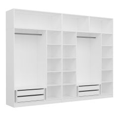 Kale 7 Kapaklı 4 Çekmeceli Aynalı Zincir Dolap-Yüklük - Beyaz