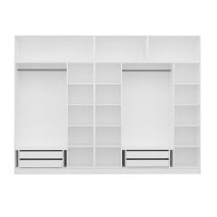 Kale 7 Kapaklı 4 Çekmeceli Aynalı Zincir Dolap-Yüklük - Beyaz