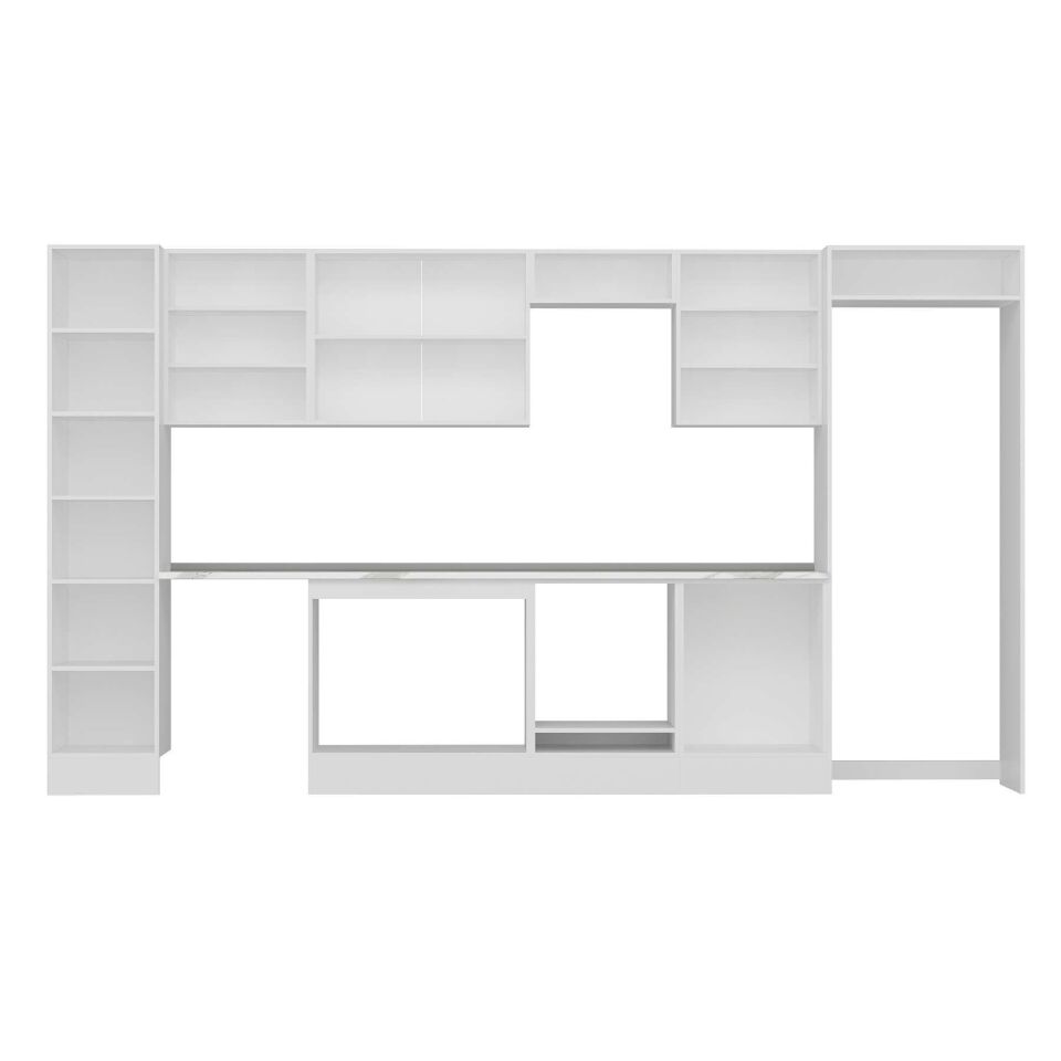 Alvinka 395X222 Cm High Gloss Mutfak Dolabı Mbb-E90B45S60-3 High Gloss | Antrasit - Suntalam
