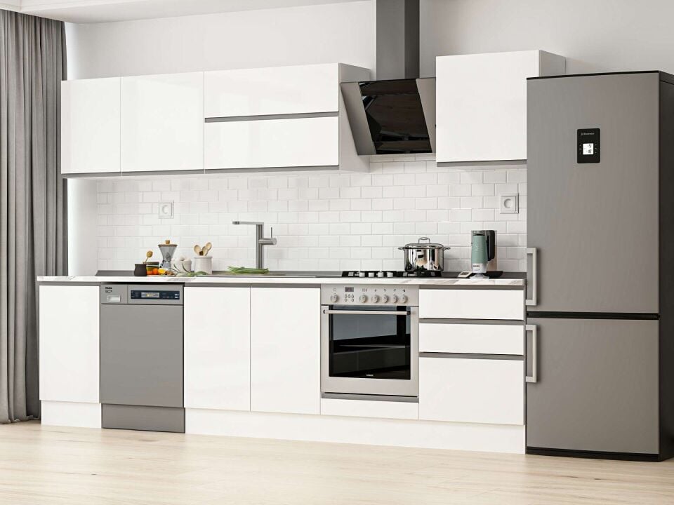 Alvinka 305X210 Cm High Gloss Mutfak Dolabı M-E80S45S60-2