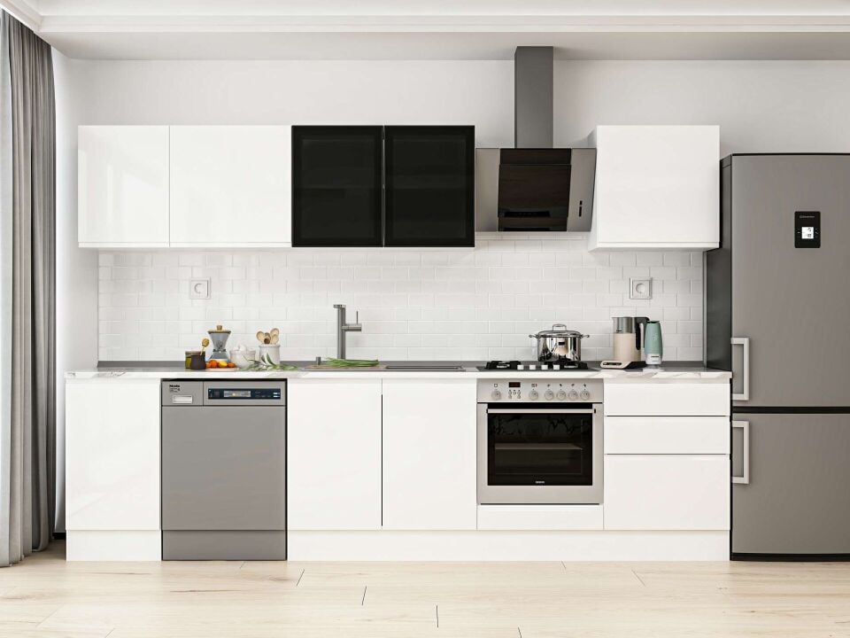 Alvinka 305X210 Cm High Gloss Mutfak Dolabı M-E80S45S60-3