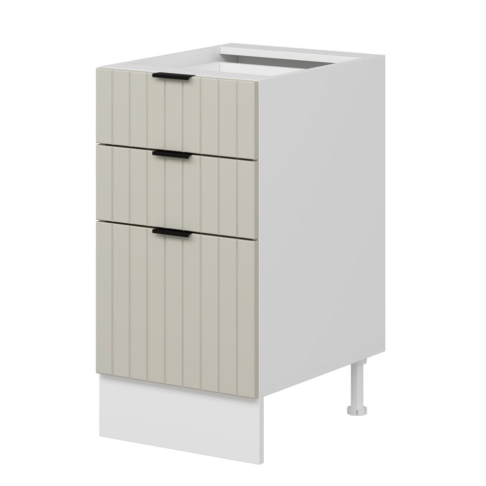Alvinka Mutfak Modül Mbr_B Alt 3Ç1B2K 45Cm Dolap Beyaz Kumtaşı Mdf