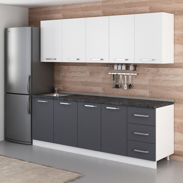 Minar 235 Cm Mutfak Dolabı Beyaz Antrasit 235-A1