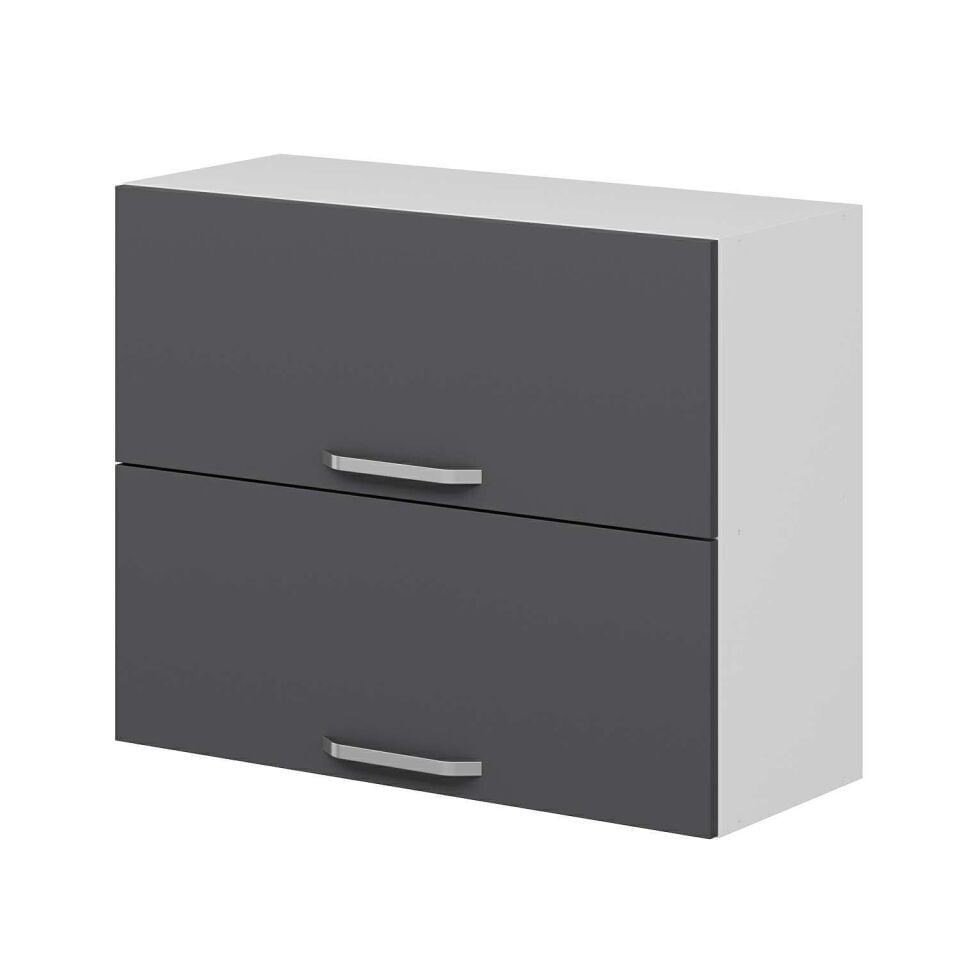 Alvinka Mutfak Modül Duz Üst 2Yk1R 90-H72Cm Dolap Beyaz Antrasit