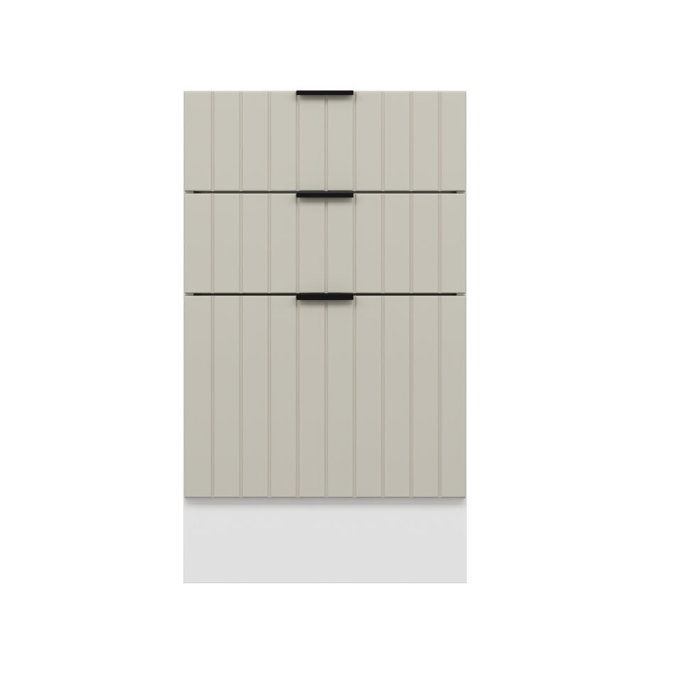Alvinka Mutfak Modül Mbr_B Alt 3Ç1B2K 50Cm Dolap Beyaz Kumtaşı Mdf