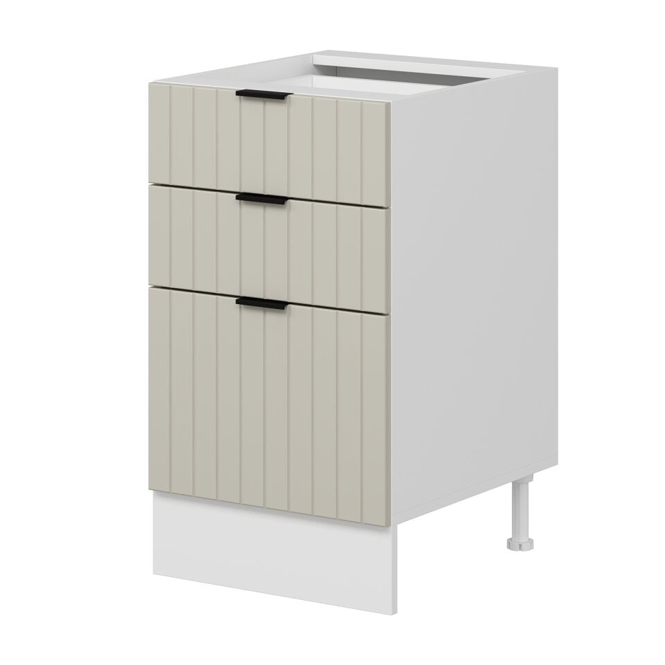 Alvinka Mutfak Modül Mbr_B Alt 3Ç1B2K 50Cm Dolap Beyaz Kumtaşı Mdf