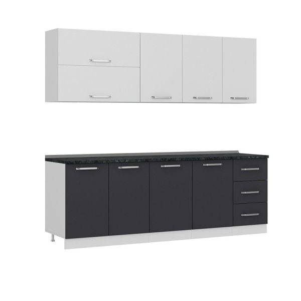 Minar 235 Cm Mutfak Dolabı Beyaz Antrasit 235-A2