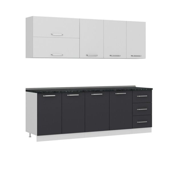 Minar 235 Cm Mutfak Dolabı Beyaz Antrasit 235-A2