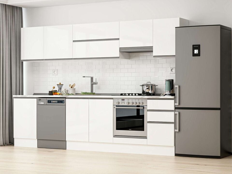 Alvinka 295X210 Cm High Gloss Mutfak Dolabı M-E80S50S45-1