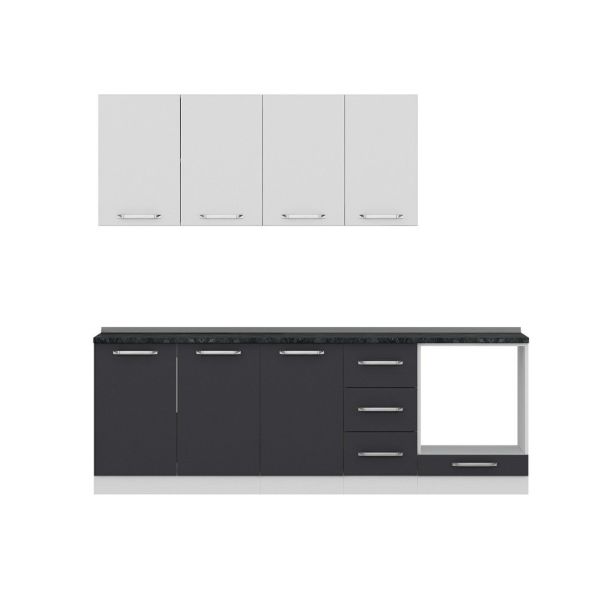 Minar 235 Cm Mutfak Dolabı Beyaz Antrasit 235-A3