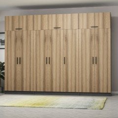 Minar Kale 7 Kapaklı 2 Çekmeceli Dolap Ve Yüklük Antrasit Dore