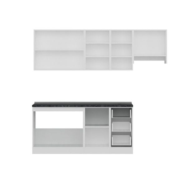 Minar 235 Cm Mutfak Dolabı Beyaz Antrasit 235-A4