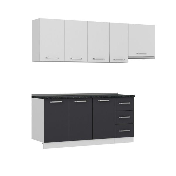 Minar 235 Cm Mutfak Dolabı Beyaz Antrasit 235-A4