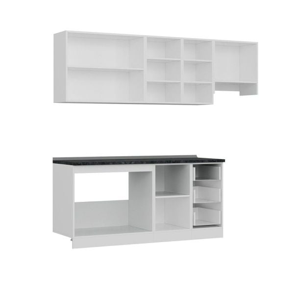 Minar 235 Cm Mutfak Dolabı Beyaz Antrasit 235-A4