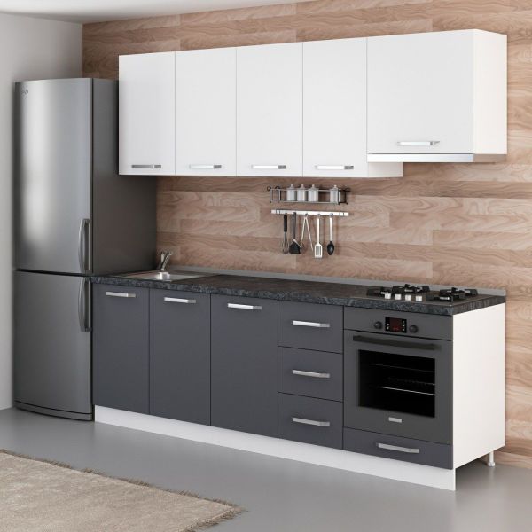 Minar 235 Cm Mutfak Dolabı Beyaz Antrasit 235-A5