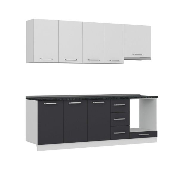 Minar 235 Cm Mutfak Dolabı Beyaz Antrasit 235-A5